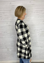 Load image into Gallery viewer, Buffalo Plaid Print Open Cardigan
