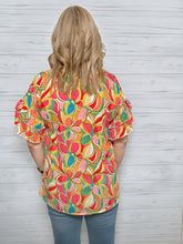 Load image into Gallery viewer, Multi color v-neck ruffle sleeve top
