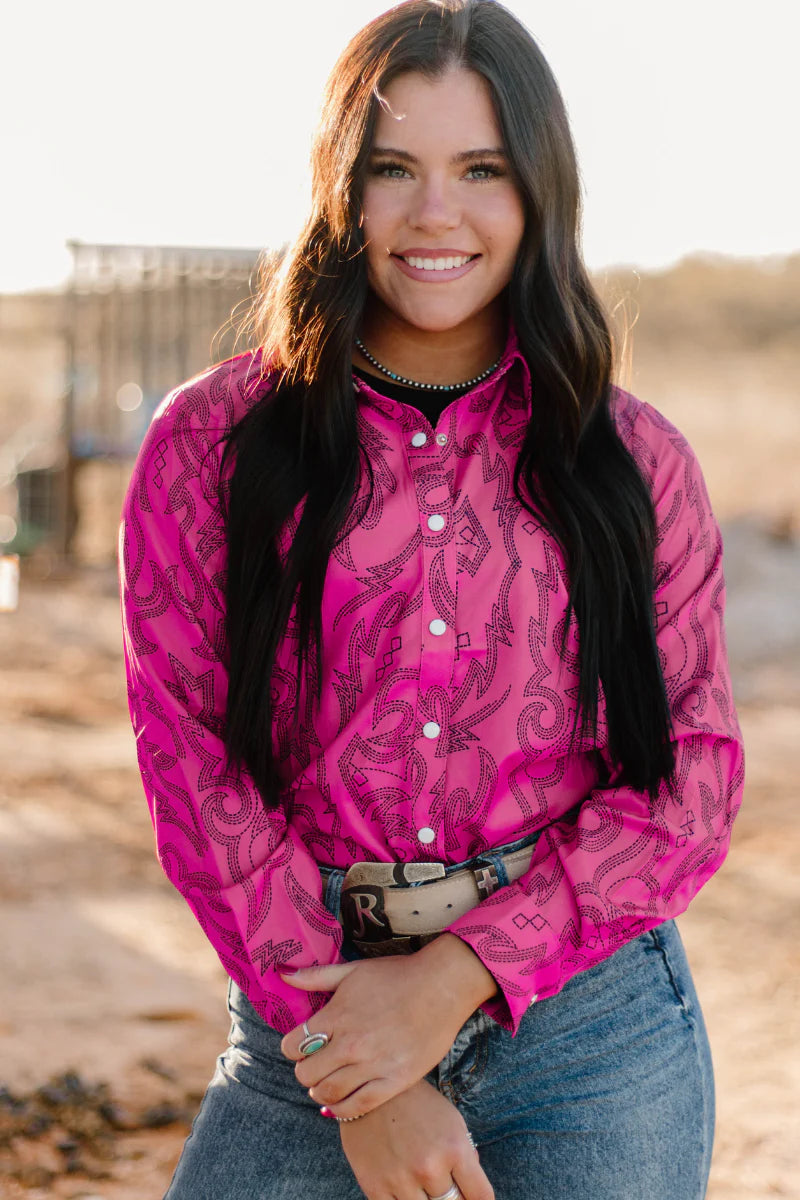 Boot Scootin' Button-Up – Pink