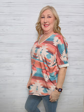 Load image into Gallery viewer, Blush Multi Color Aztec Top
