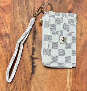 Checked Wristlet Wallet