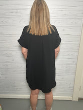 Load image into Gallery viewer, Black Button Up Shirt Dress
