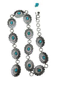 silver turquoise concho belt