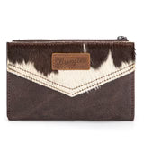 Wrangler Genuine Hair-On Cowhide Card Holder Bi-Fold Wallet