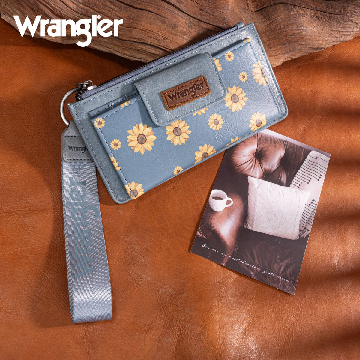 Wrangler Sunflower Print Card Wallet/Wristlet
