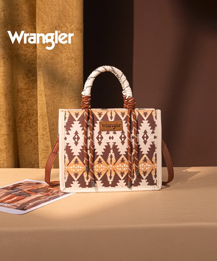 Wrangler Southwestern Print Rope Tote Bag