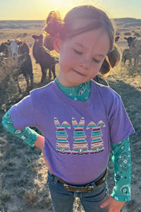Mini Serape Bunny Tee – Purple