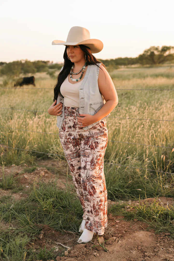 Wide Leg Cowboy Pant