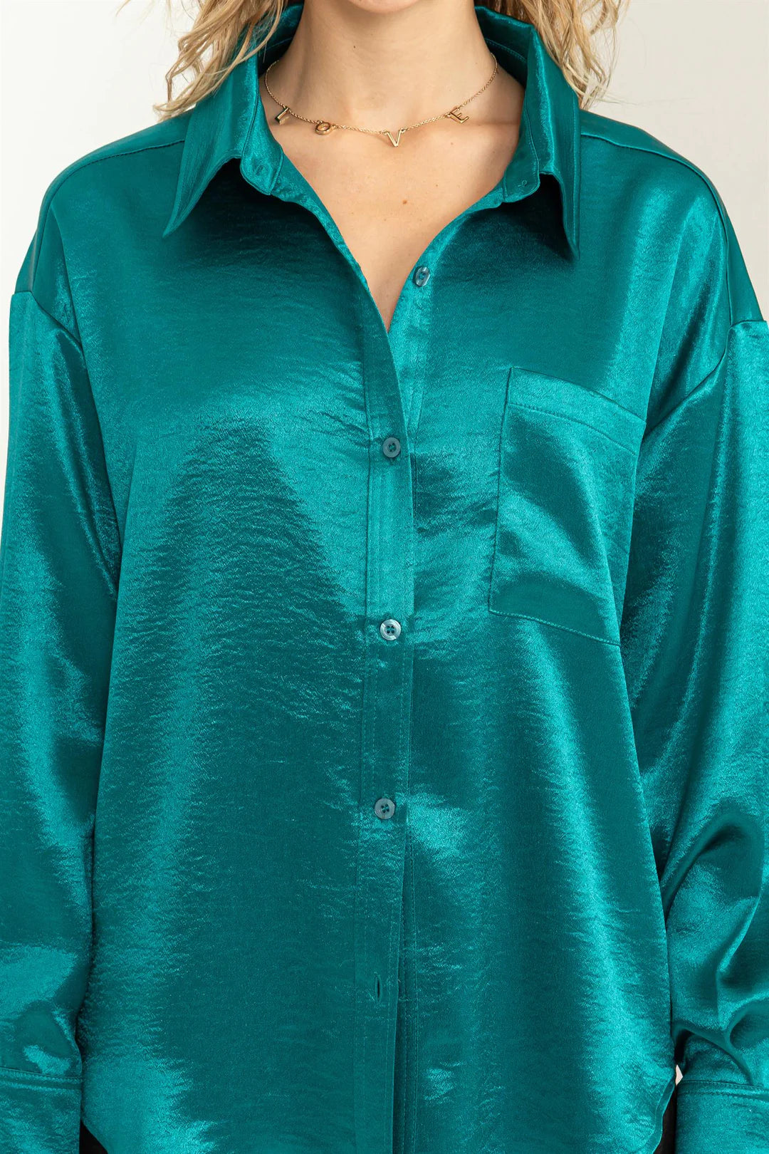 Silky Button Down Top