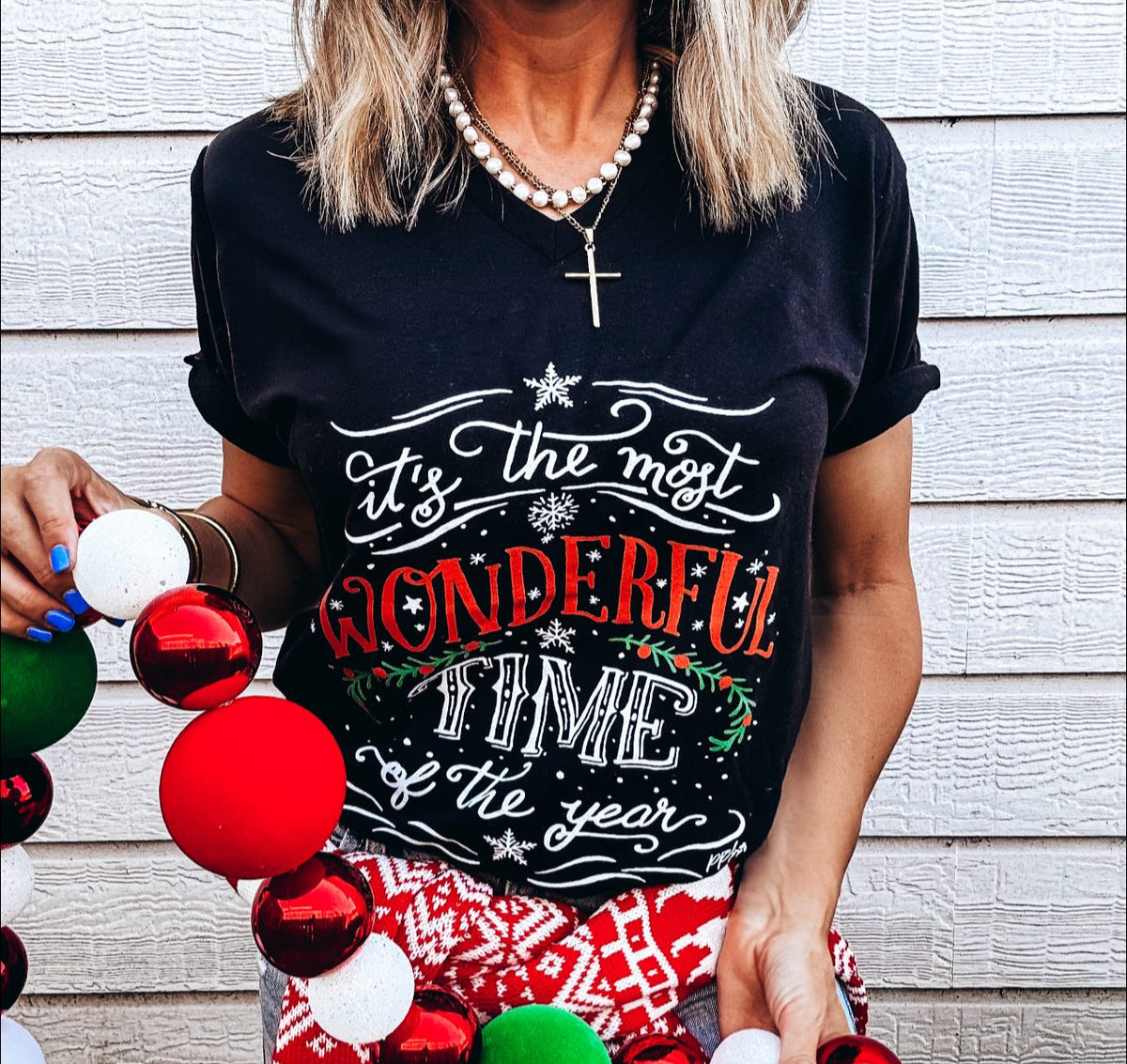 It's the Most Wonderful Time Black V-Neck Tee