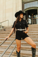 Load image into Gallery viewer, Reckless Black Denim Romper
