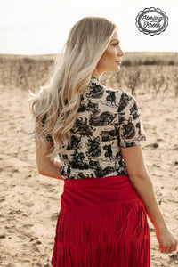 Rodeo Road Mesh Top – Cream