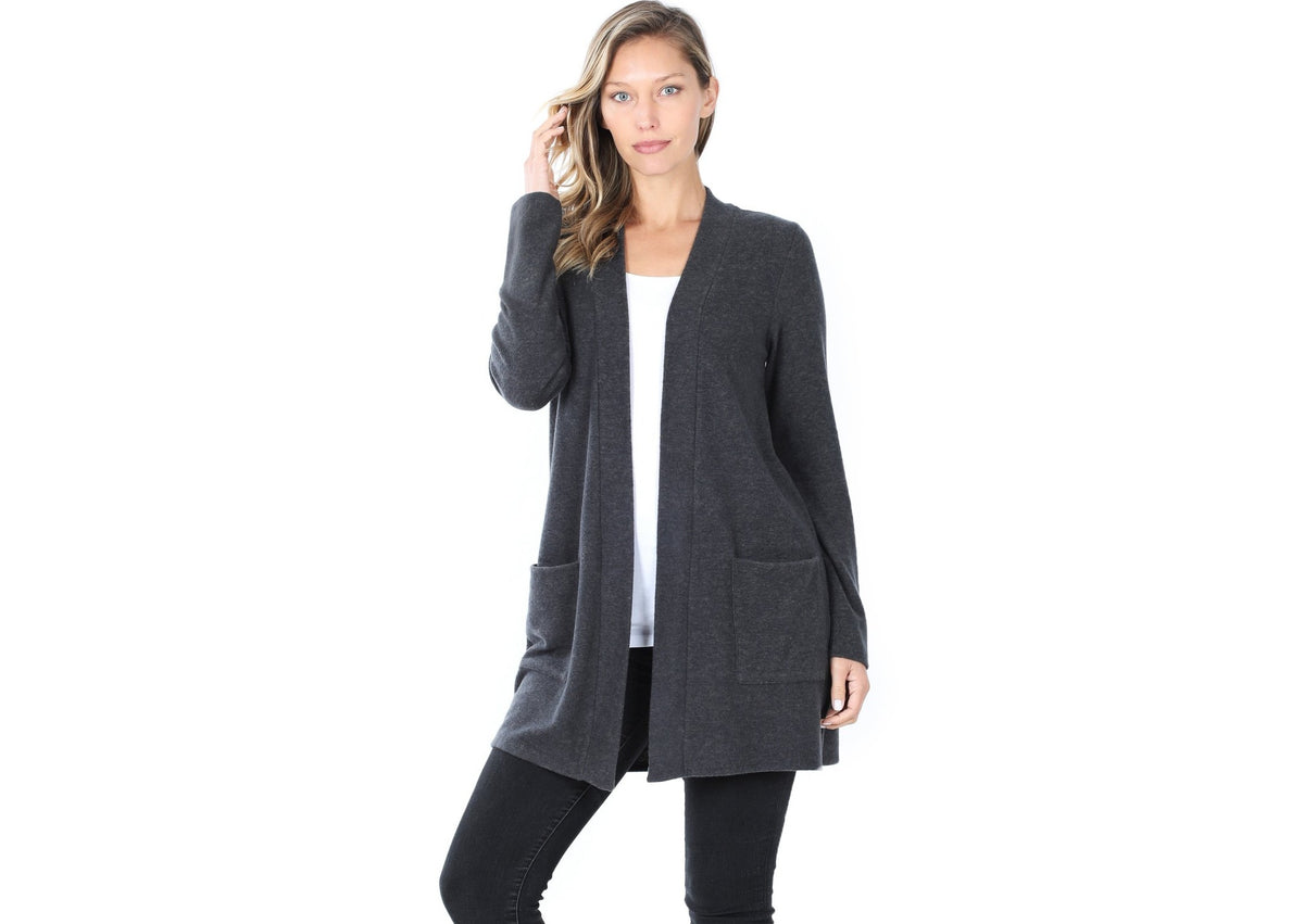 Brushed Melange Cardigan