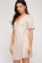 Load image into Gallery viewer, Sequin Wrap Dress
