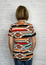Load image into Gallery viewer, Aztec Print Top w/ Sequin Pocket
