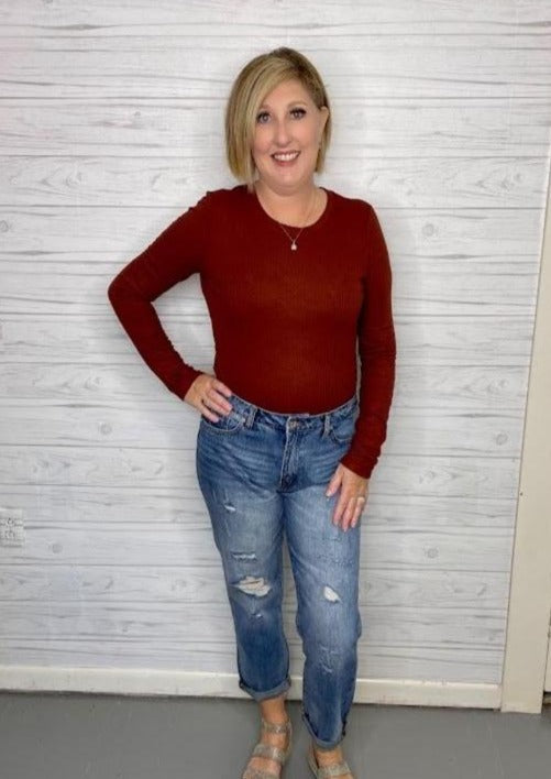 Boyfriend Jeans w/ Rolled Cuff