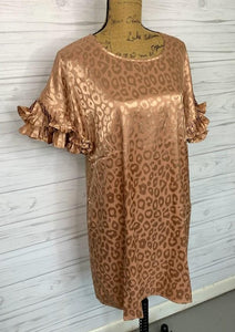 Satin Bronze Leopard Print Dress