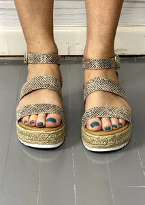 Snake Print Platform Sandals