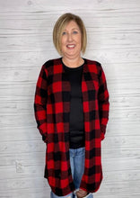 Load image into Gallery viewer, Buffalo Plaid Print Open Cardigan
