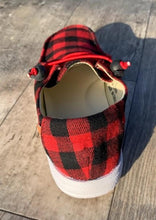 Load image into Gallery viewer, Red Plaid Slip-On Loafer
