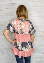 Load image into Gallery viewer, Coral &amp; Floral Babydoll Tee
