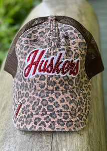 Leopard Huskers Hat