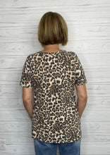 Load image into Gallery viewer, Leopard Print Top w/ Sliced Neckline Detail
