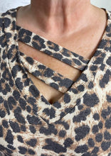 Load image into Gallery viewer, Leopard Print Top w/ Sliced Neckline Detail
