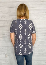 Load image into Gallery viewer, Navy Blue Geometric Pattern Top
