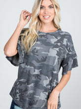 Load image into Gallery viewer, Olivia Gray Camo Top
