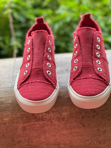 Red Slip-On Sneakers