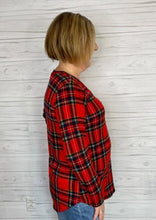 Load image into Gallery viewer, Buffalo Plaid Top w/ Sequin Pocket
