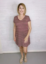 Load image into Gallery viewer, Striped T-shirt Dress
