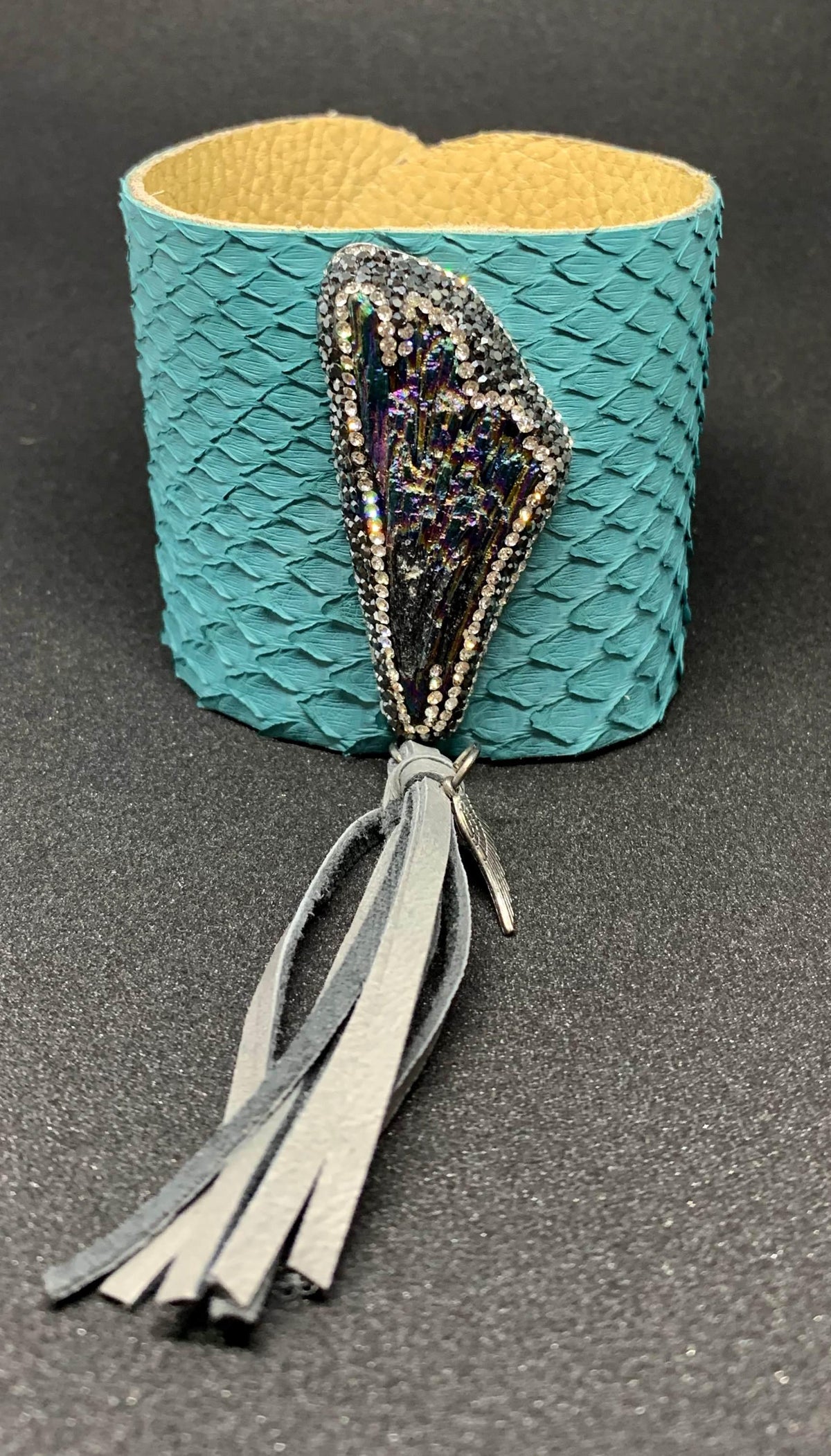 Turquoise druzy cuff