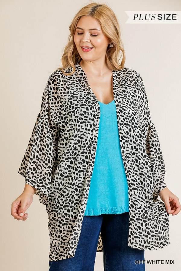 Animal Print Bell Sleeve Kimono