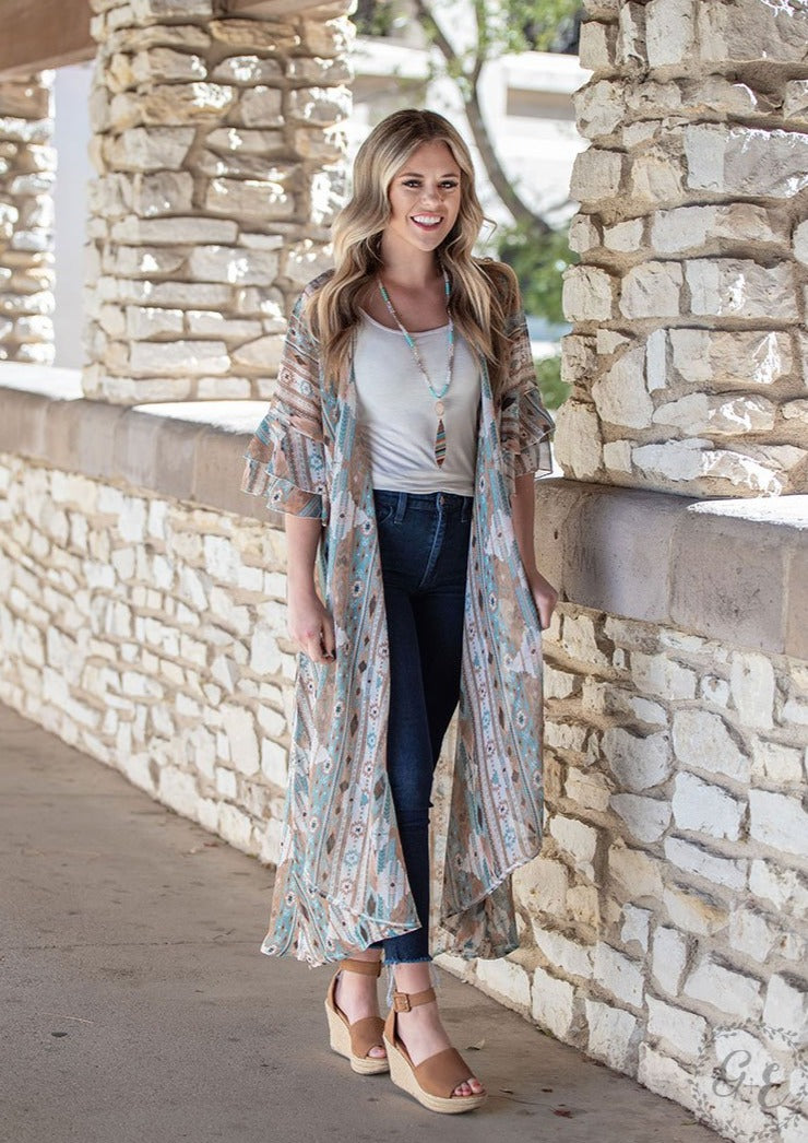 Desert Journey Navajo Print Duster