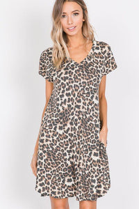 Leopard Print T-shirt Dress
