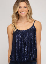Load image into Gallery viewer, Blue Sequin Cami
