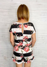 Load image into Gallery viewer, Striped Floral Romper
