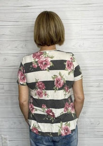 Striped Floral Top