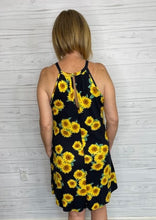 Load image into Gallery viewer, Black Sunflower Dress
