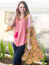 Load image into Gallery viewer, Toast of the town mustard floral kimono
