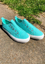 Load image into Gallery viewer, Turquoise Blue Slip-On Sneaker
