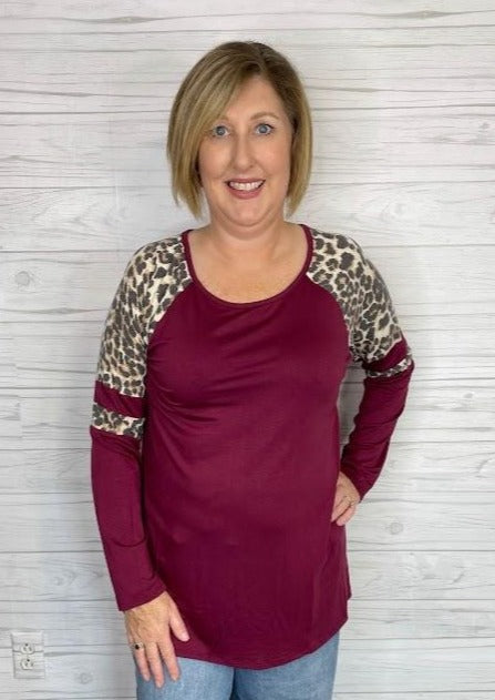 Leopard Varsity-Style Top