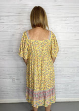 Load image into Gallery viewer, Yellow Floral Midi Dress

